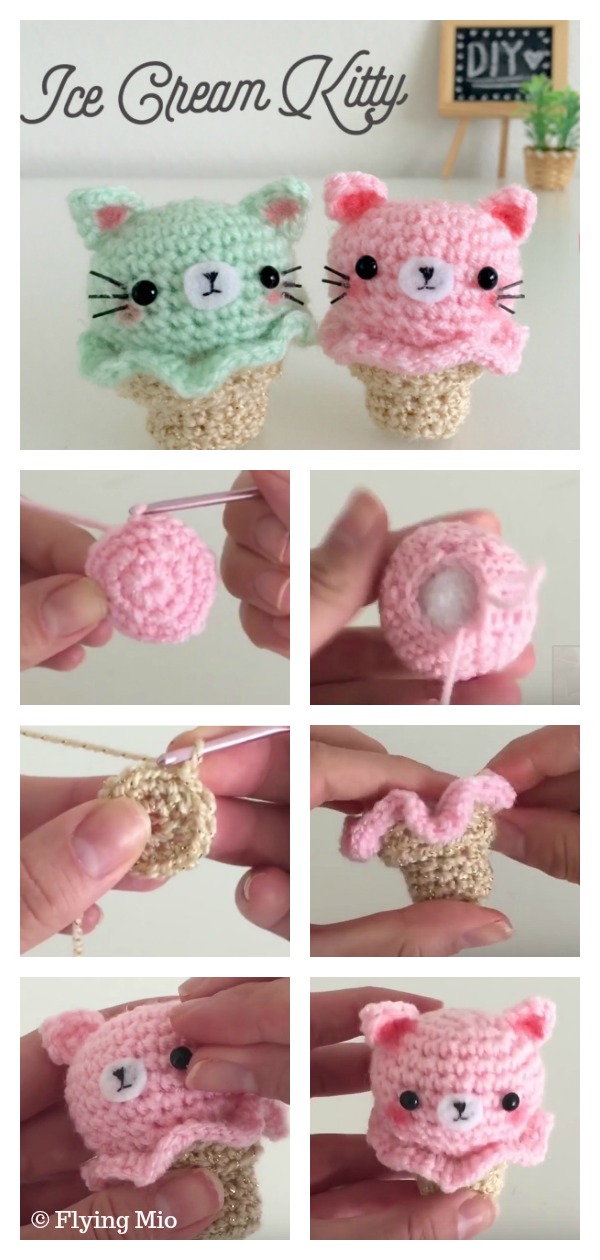 DIY Kitty Ice Cream Amigurumi Crochet Tutorial 