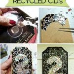 DIY Mosaic Address Plaque from Recycled CDs