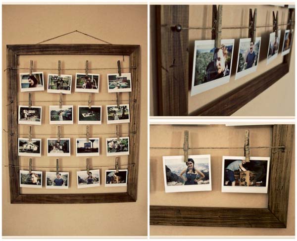DIY Photo Display from Old Frame 