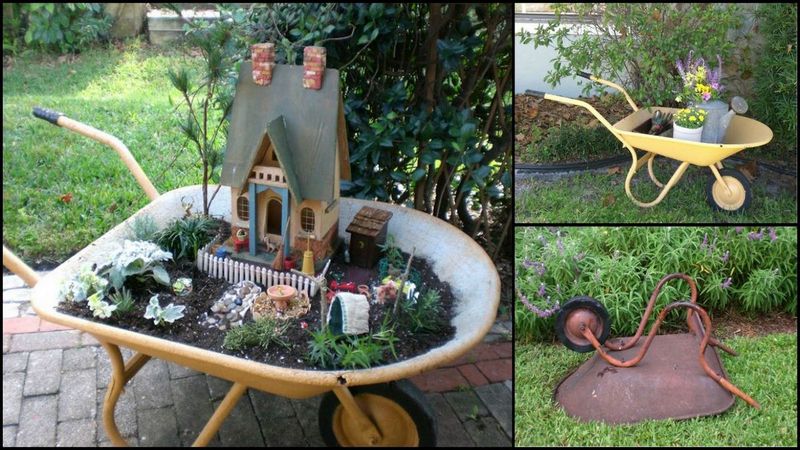 DIY Wheelbarrow Fairy Garden