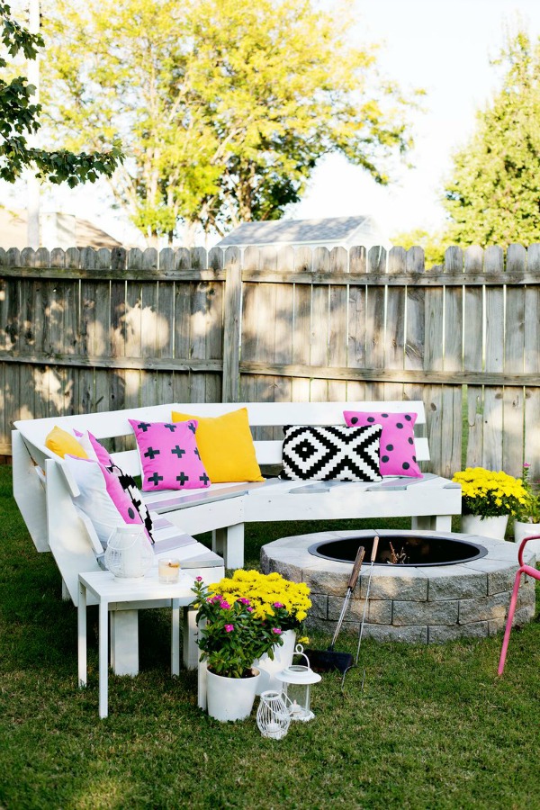 DIY Curved Fireplace Bench