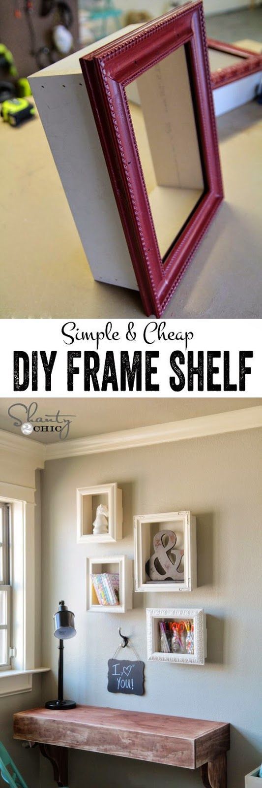 DIY frame shelves