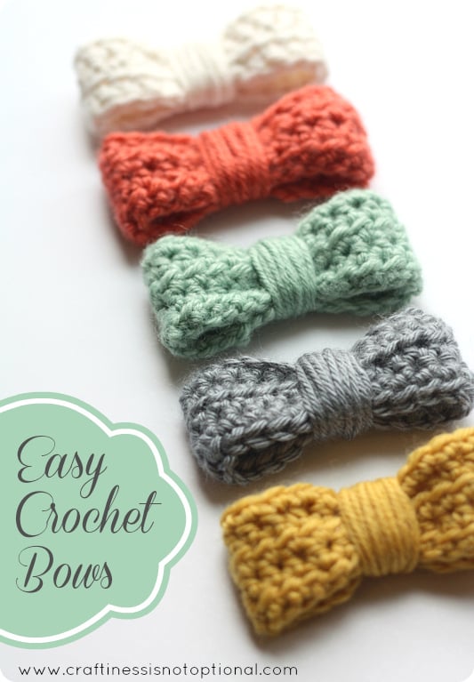 Easy Crochet Bows with Free Pattern