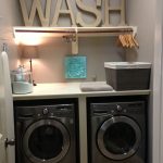 Folding Station Above Washer & Dryer + Shelf for Hanging Clothes