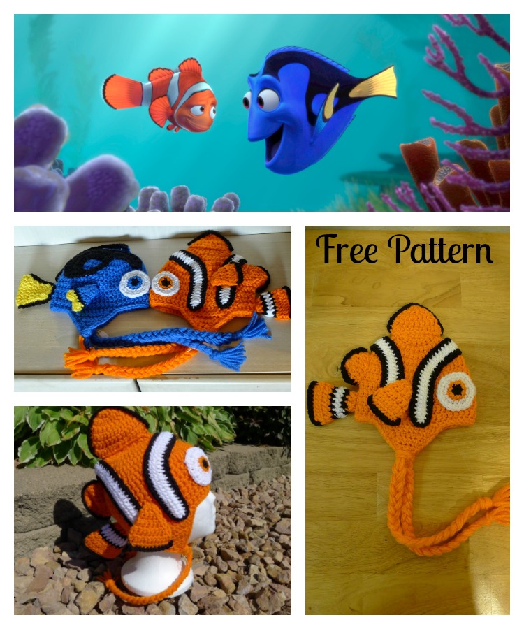 Free Crochet Nemo and Dory Hat Patterns