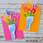 Handprint and Footprint Flowers and Vase