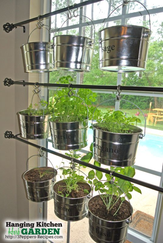 18 Indoor Herb Garden Ideas-Hanging Kitchen Herb Garden