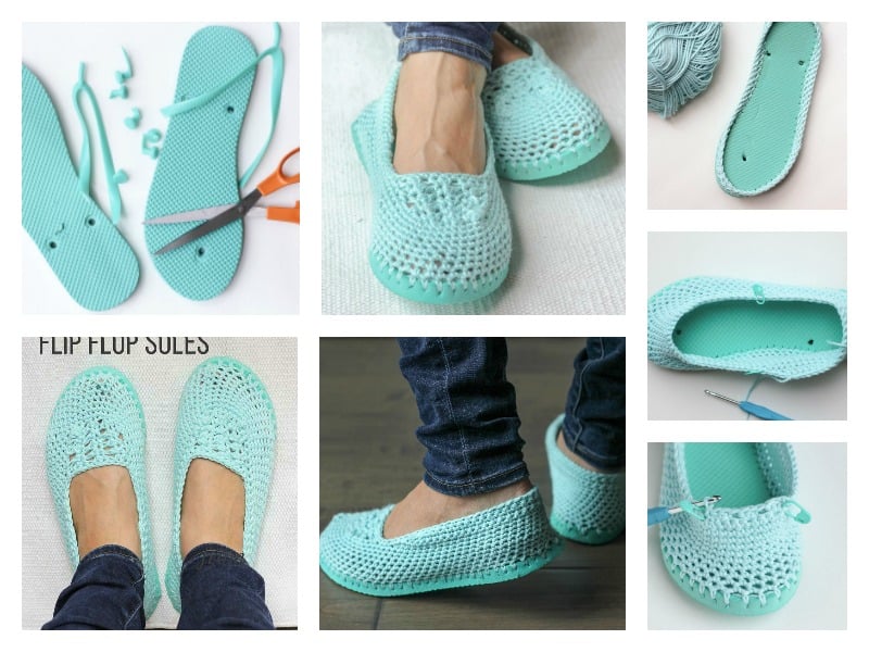 Crochet slippers with flip best sale flop soles