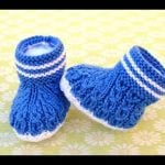 How to Knit Mock Cables Boot Style Baby Booties