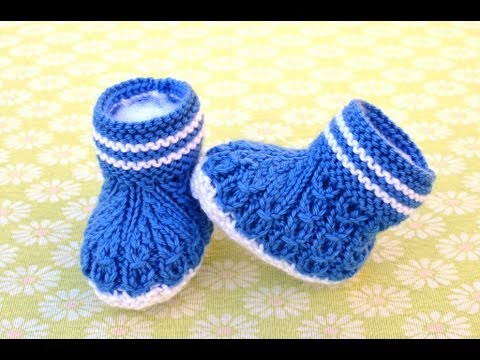 How to Knit Mock Cables Boot Style Baby Booties