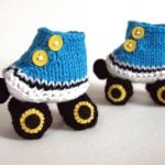 Knitted Roller Skate Booties with Free Pattern