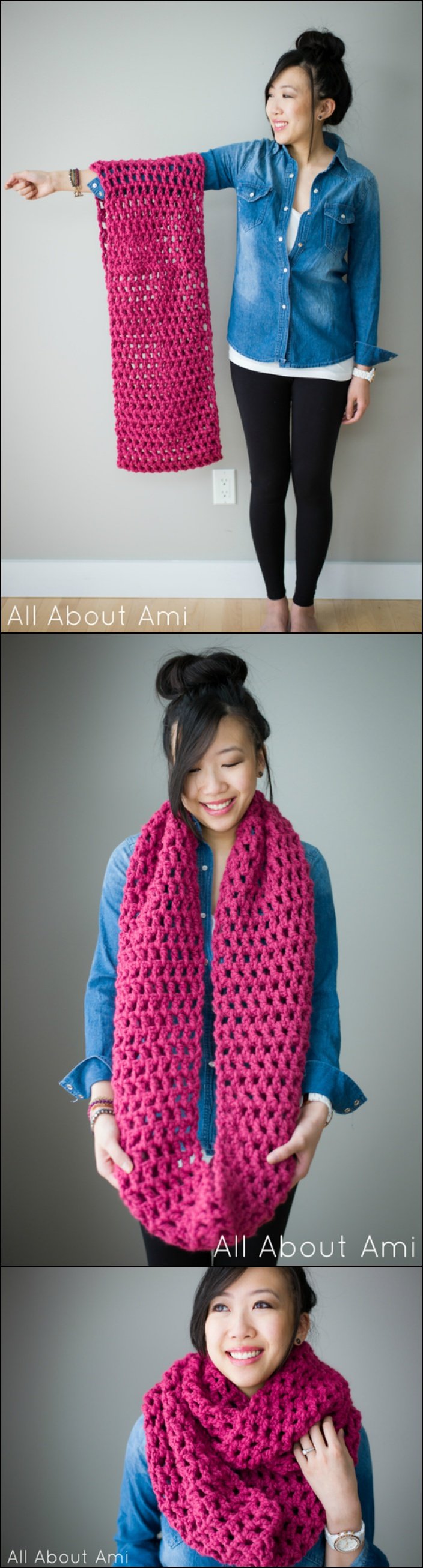 Long Double Crochet Cowl with Free Pattern