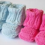 No Sew Knitted Baby Booties with Free Pattern