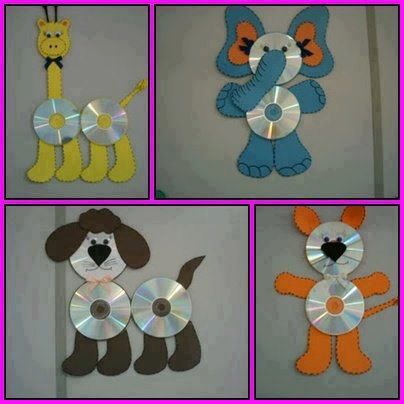 Recycle old CD Discs for kids art