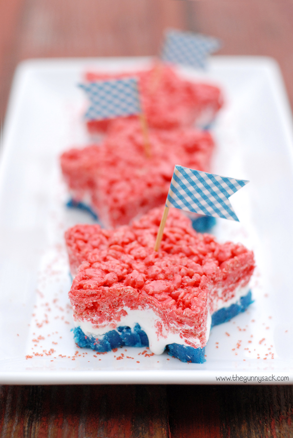 Red White and Blue Ooey Gooey Bars