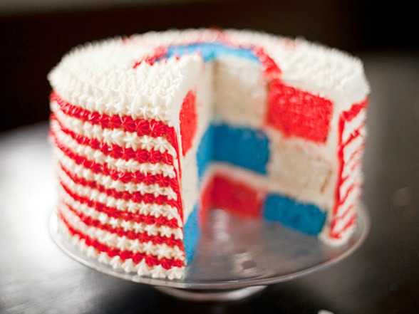 Red, White and Blue Velvet Cake for the 4th of July