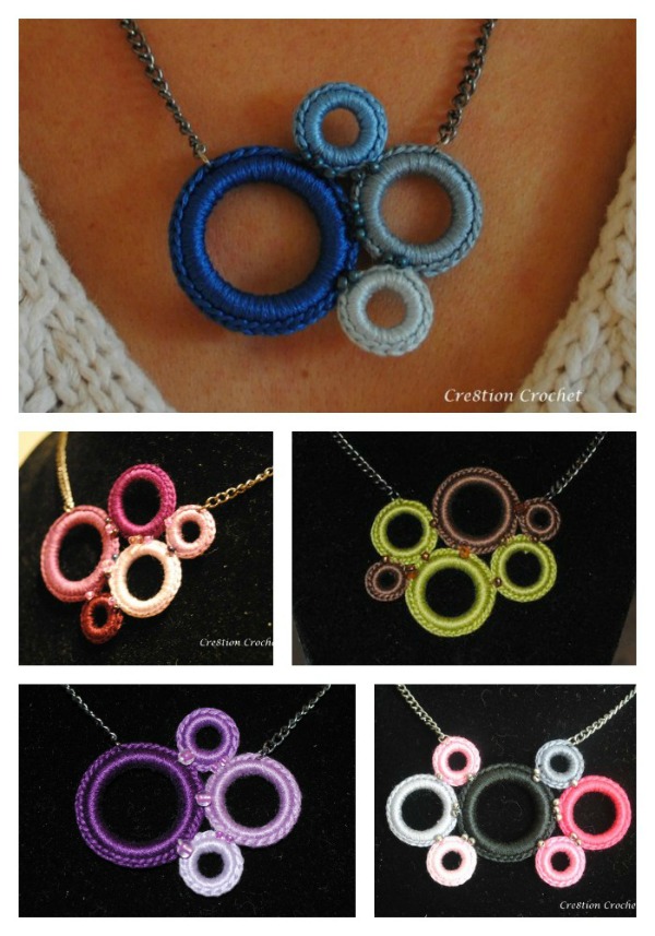 Simple Elegance Crochet Ring Necklaces with Free Pattern