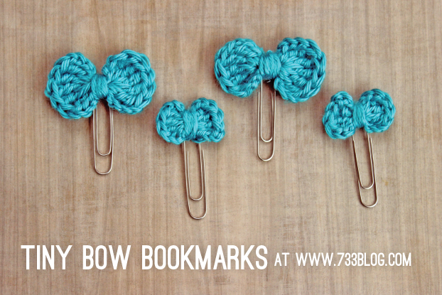 Tiny Crochet Bow Bookmarks