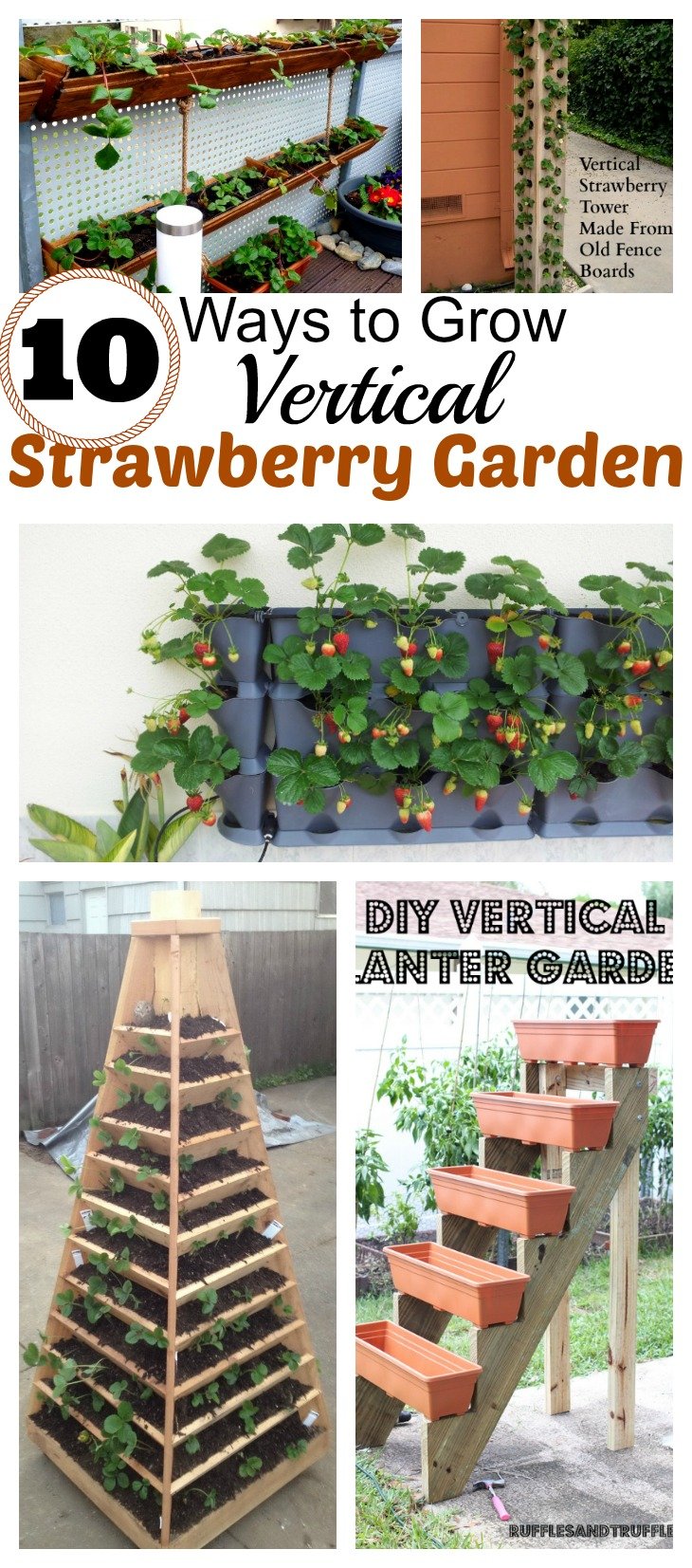 10 DIY Vertical Container Strawberry Planters 