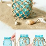 How To Make Fishnet Wrapped Mason Jar