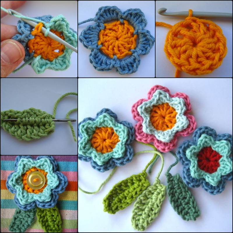 How to Crochet Flowers and Leaves