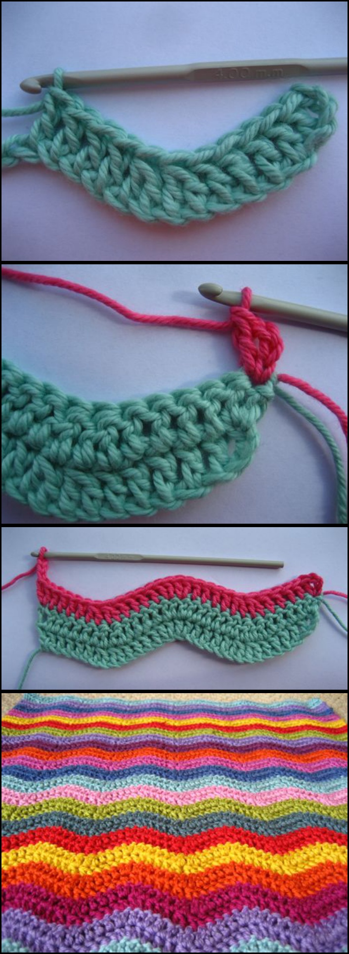 Neat Ripple Crochet Blanket Free Pattern