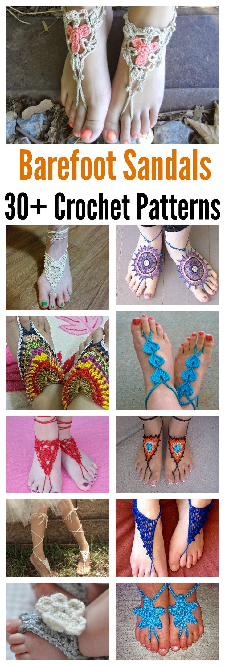 30+ Crochet Barefoot Sandals Patterns 