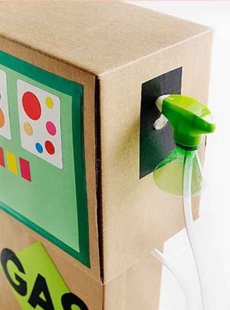 30+ Fun Ways To Repurpose Cardboard For Kids--Gas Pump for Toy Cars