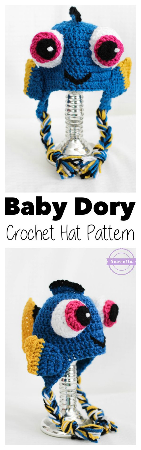 Finding Dory Crochet Pattern Collections---Baby Dory Inspired Hat Free Crochet Paattern