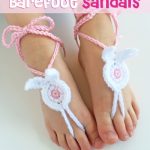 Bunny barefoot sandals Free Crochet Pattern