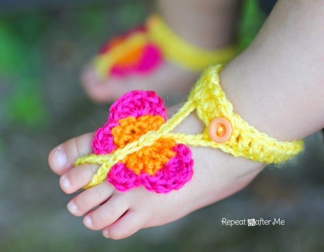 Butterfly Barefoot Sandals FREE Crochet Pattern