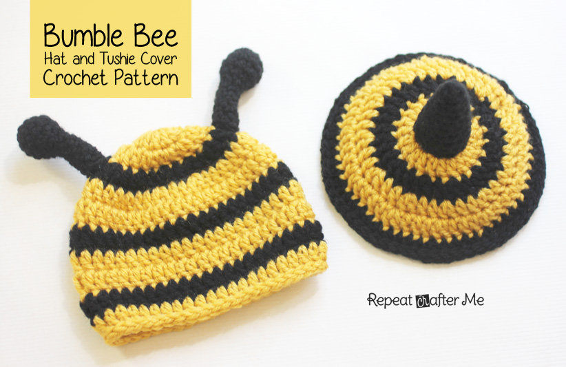 Bumble Bee Hat and Tushie Cover Free Crochet Pattern