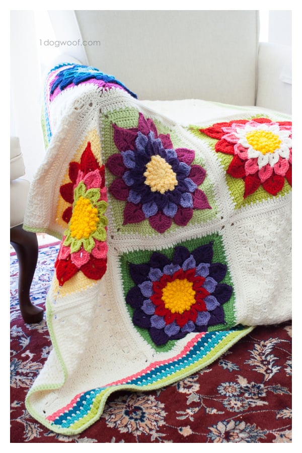 Crochet Crocodile Flower Afghan