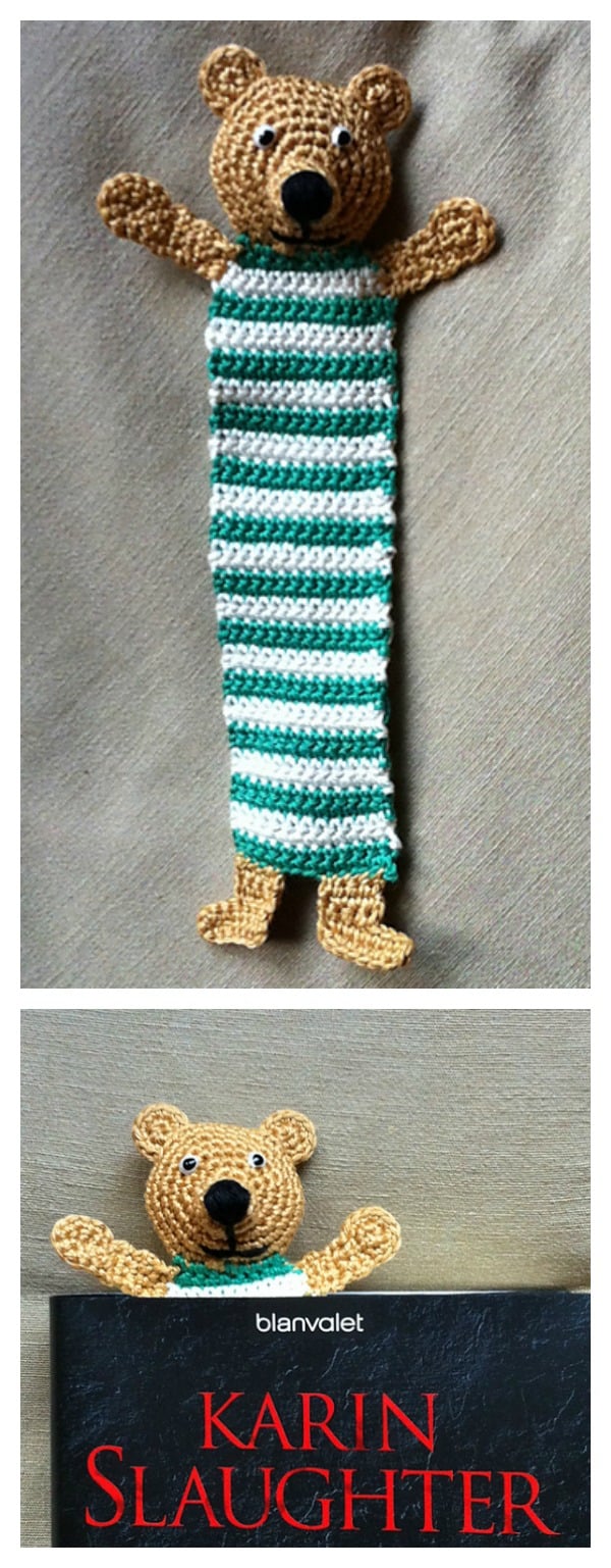 Crochet Teddy Bookmark Free Pattern