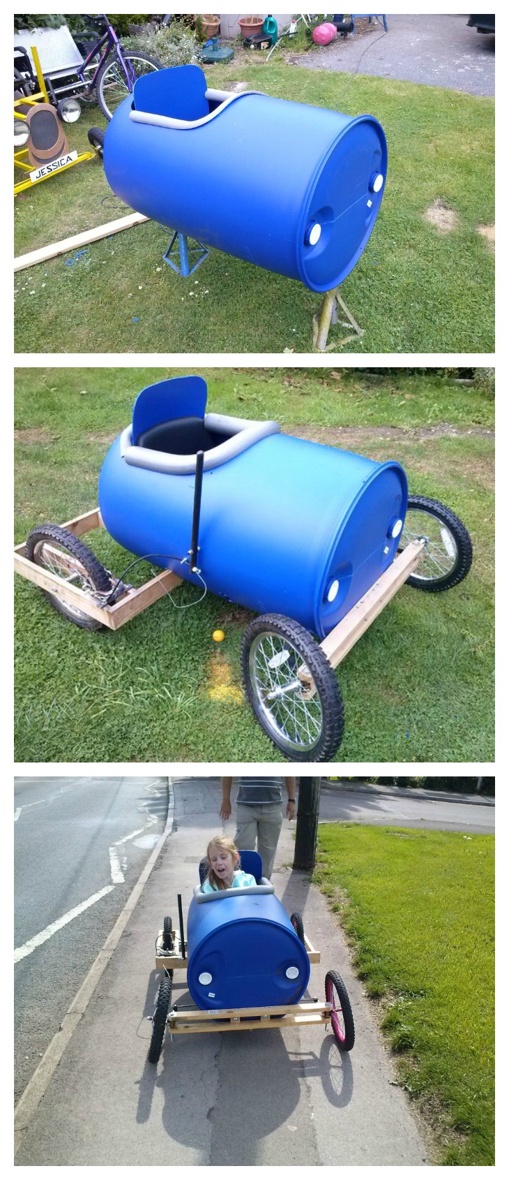 DIY Plastic Barrel Derby Car 