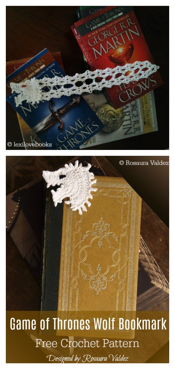 Game of Thrones Wolf Bookmark Free Crochet Pattern