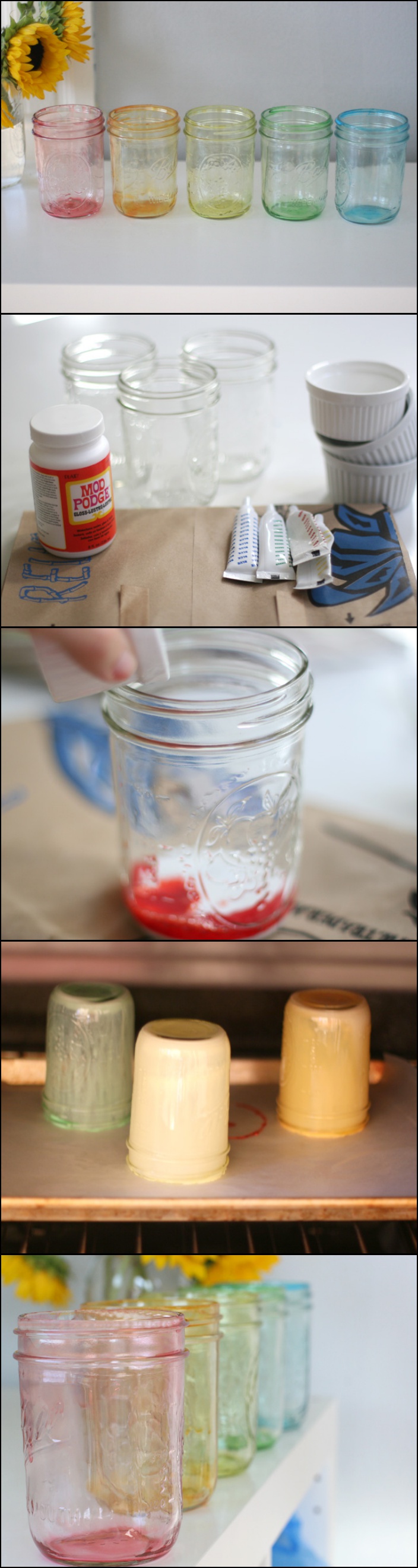 How to Make Translucent Colored Mason Jars