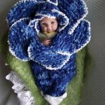 Knitted Baby Bluebell Flower Cocoon