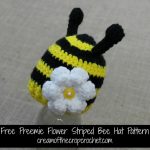 Newborn Flower Striped Bee Hats Free Crochet Pattern