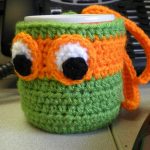 Ninja Turtle Coffee Mug Cozy Crochet FREE Pattern