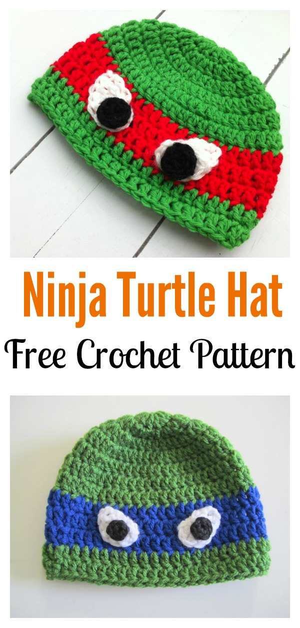 Ninja Turtle Hat FREE Crochet Pattern 
