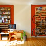 Pallet Bookshelf and Bike Rack