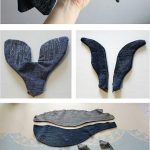 Stuffed Baby Whale Made of Old Denim Jeans