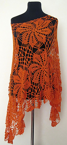 Sunny Tangerine Poncho Free Crochet Pattern