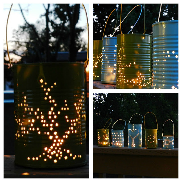 DIY Tin Can Lanterns cool creativity