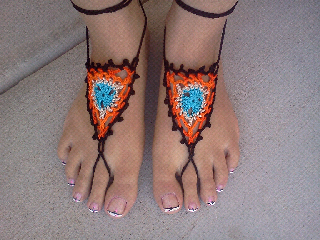 Triangle Barefoot Sandals Free Crochet Pattern