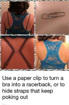 Using paper clip or Bra Strap Clip Hide Bra Straps