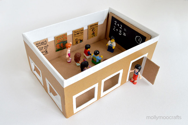 30+ Fun Ways To Repurpose Cardboard For Kids---Shoebox Schoolhouse