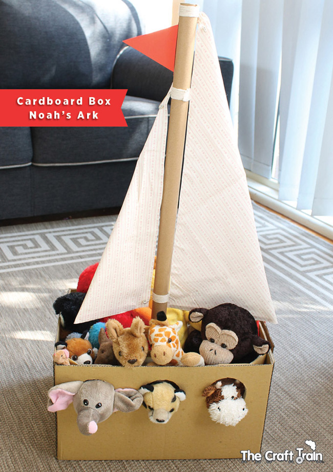 30+ Fun Ways To Repurpose Cardboard For Kids---Noah’s Ark
