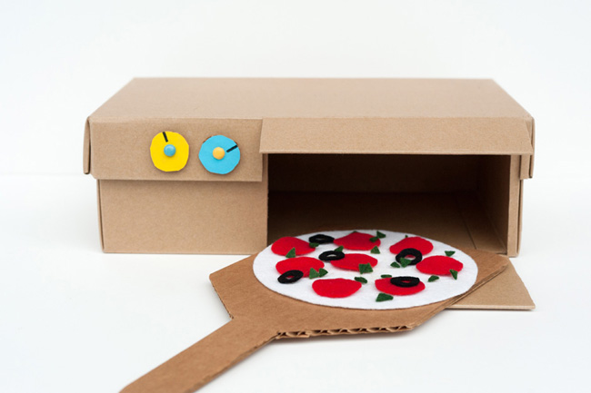 30+ Fun Ways To Repurpose Cardboard For Kids---Pizza oven 